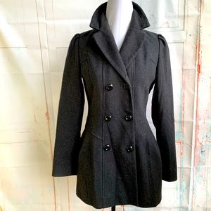 Guess gray wool blend pea coat medium